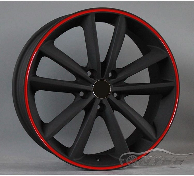 картинка Новые диски Fonyee-088 R18 5X114,3 ET42 J7,5 черный мат + красный магазин  StreetTuning 