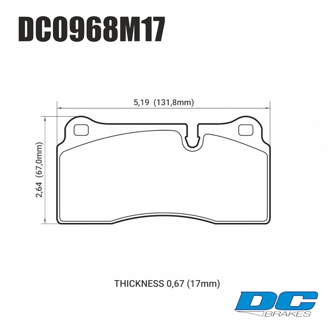 картинка Колодки тормозные DC0968M17 DC brakes Race Track, Brembo тип B, H, P / Rotora FC4 / Nissan GTR R35 магазин  StreetTuning 