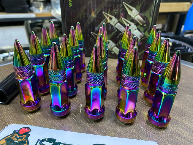 картинка Комплект гаек пики (пули) Starleks, 12х1.25 , цвет неохром, 20 шт. магазин  StreetTuning 