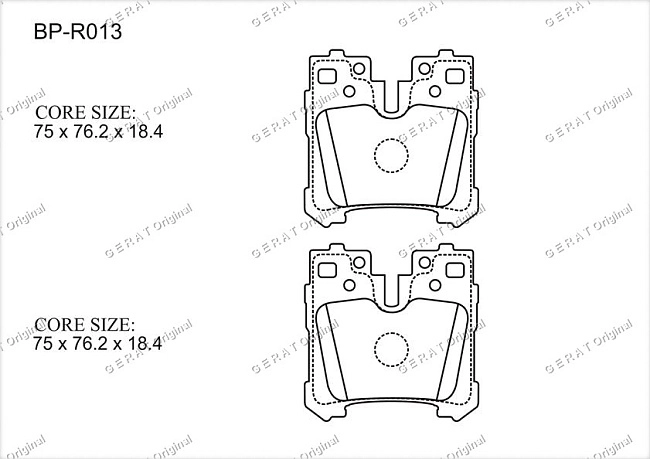 картинка Задние тормозные колодки Gerat BP-R013 (Lexus LS460, LS600h) магазин  StreetTuning 