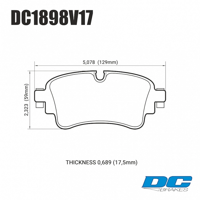 картинка Колодки тормозные DC1898V17 DC brakes Street STR.S, задн A4 B9; A5 F53; Q5 FYB; Q7 4MB; TOUAREG CR7 магазин  StreetTuning 