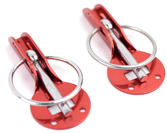 картинка Спортивные замки капота Epman, красные магазин  StreetTuning 