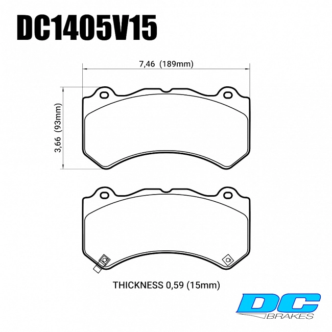 картинка Колодки тормозные DC1405V15 DC brakes Street STR.S, перед. Jeep SRT8 2012-2014, AUDI 4F RS6 (BREMBO) магазин  StreetTuning 