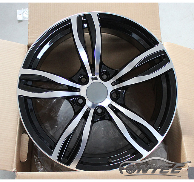 картинка Новые диски BMW F10 style R18 5x120 ET32 J8,5 черный глянец + серебро магазин  StreetTuning 