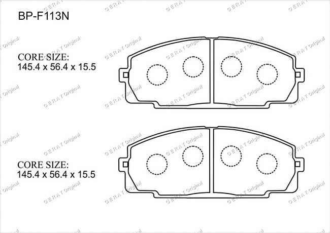 картинка Передние тормозные колодки Gerat BP-F113N (Toyota Granvia, Hiace) магазин  StreetTuning 