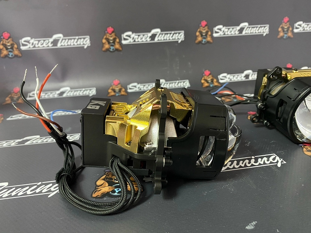картинка Светодиодные линзы Sanvi K8 ДВОЙНОЙ LASER - 3 дюйма от магазина  StreetTuning