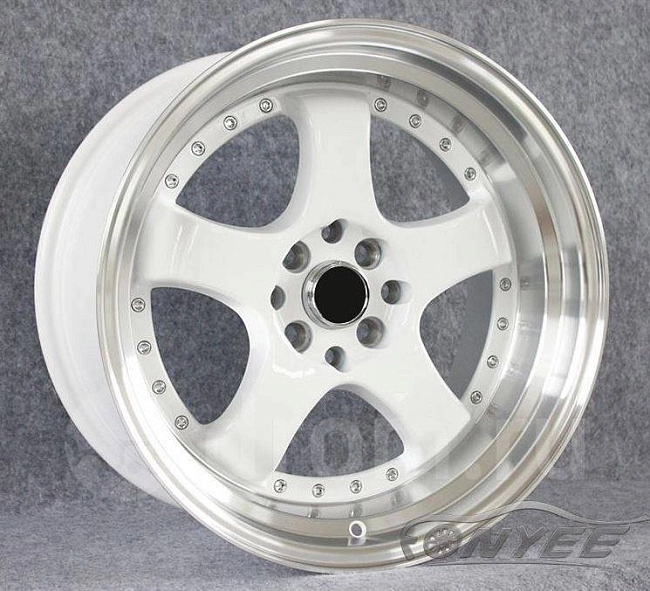 картинка Новые диски JNC 017 R17 4X114,3-4X100 ET20 J9 белый + серебро магазин  StreetTuning 