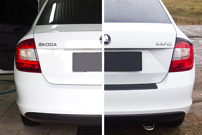 картинка Skoda Rapid 2012-2016 Накладки на задние фонари (реснички) магазин  StreetTuning 
