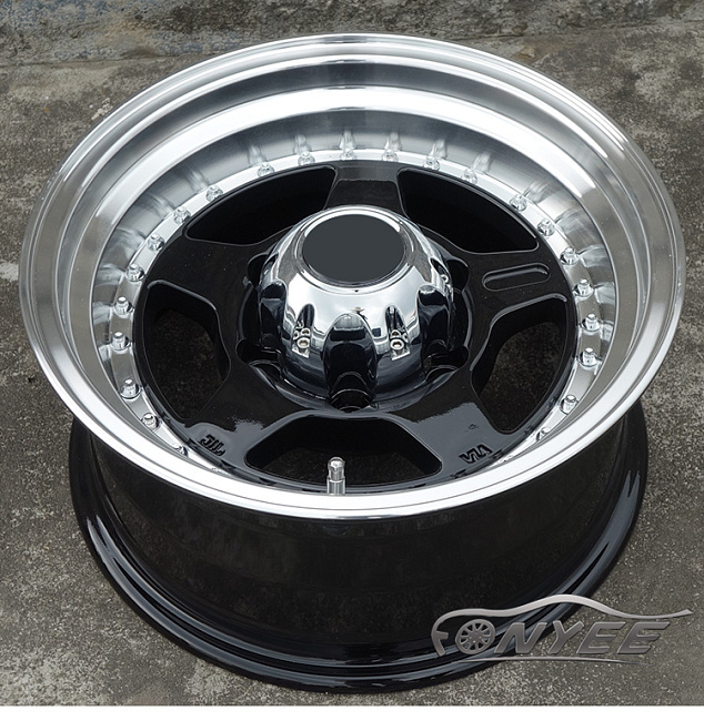 картинка Новые диски MVF-955 R15 6X139,7 ET-25 J7 черные гл + полированная полка магазин  StreetTuning 