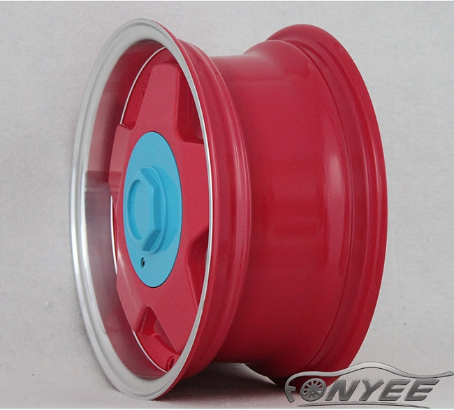 картинка Новые диски Borbet A R14 4х100/4x114,3 ET25 J6,5 красный + полированная полка магазин  StreetTuning 