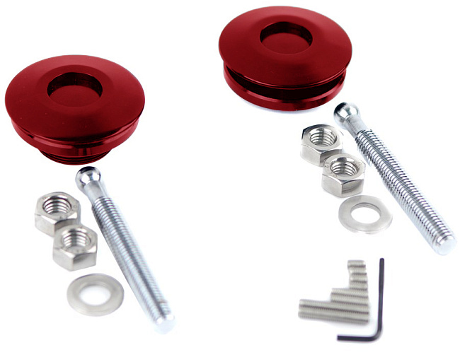 картинка Спортивные нажимные замки капота Epman, цвет красный магазин  StreetTuning 