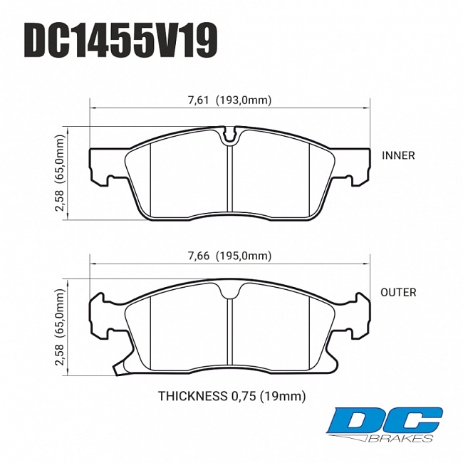 картинка Колодки тормозные DC1455V19 DC brakes Street HD, передние Jeep Grand Cherokee WK2/Dodge Durango 2 магазин  StreetTuning 