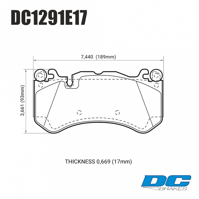 картинка Колодки тормозные DC1291E17 DC Brakes RT.2 перед  AUDI RS6 MK3 4F; RS7 4GA, AMG GL 63 магазин  StreetTuning 