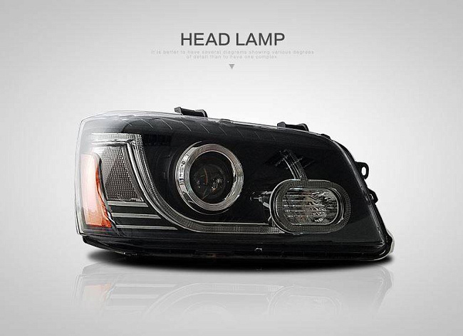 картинка Передние фары для Toyota Kluger/Highlander 2003-2006 г магазин  StreetTuning 