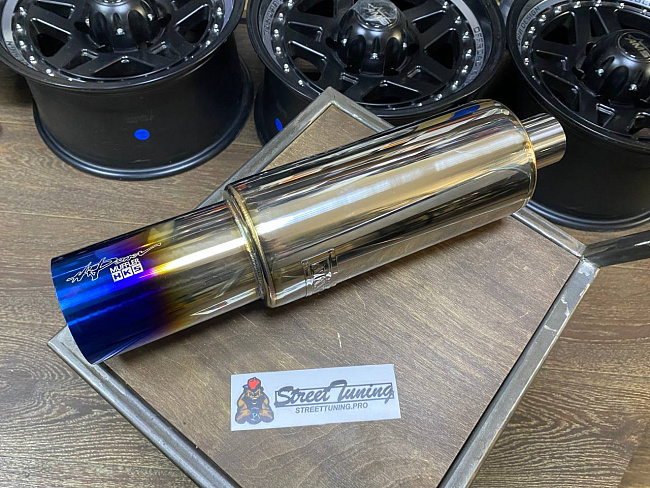 картинка Прямоточная банка HKS JASMA Style, D-51 x 89 мм, L-450 мм с напылением магазин  StreetTuning 