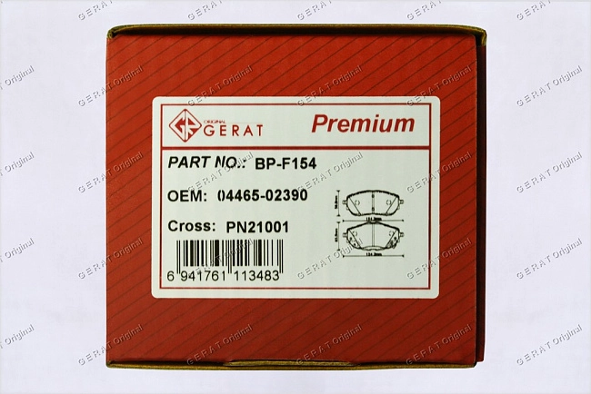 картинка Передние тормозные колодки Gerat BP-F154 (Toyota Auris, Corolla) магазин  StreetTuning 