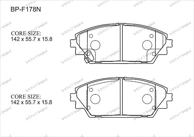 картинка Передние тормозные колодки Gerat BP-F178N (Mazda 3,
Mazda Axela) магазин  StreetTuning 