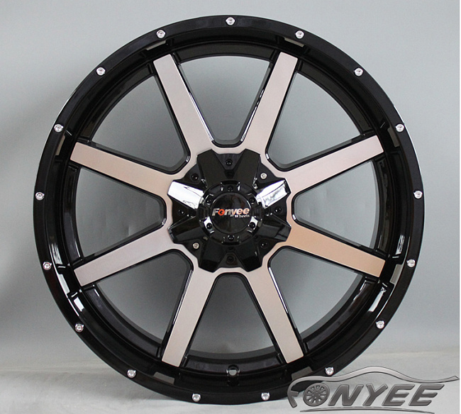 картинка Новые диски Mudder Xtreme XM-304 R22 6x139,7/135 ET0 J9 черный глянец + серебро магазин  StreetTuning 