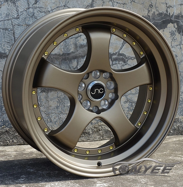 картинка Новые диски JNC 017 R18 5X114,3-5X100 ET25 J9,5 бронза + золотистые болтики магазин  StreetTuning 