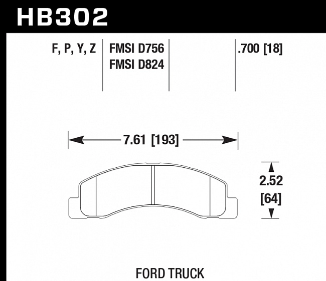 картинка Колодки тормозные HB302P.700 HAWK SuperDuty (для StopTech ST65 перед LC200/LX570) магазин  StreetTuning 