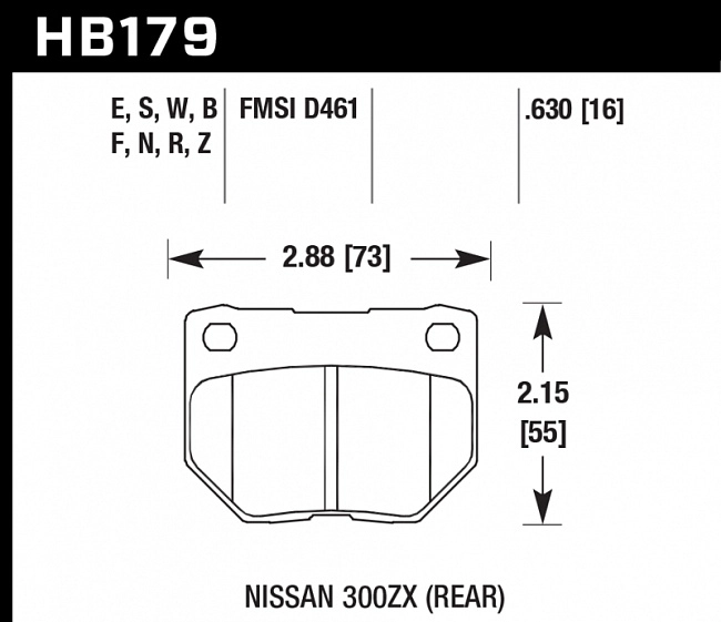 картинка Колодки тормозные HB179N.630 HAWK HP+ задние SUBARU Impreza WRX магазин  StreetTuning 