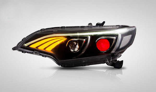 картинка Передние фары для Honda Fit Jazz GK5 2014-2018 г вариант 2 магазин  StreetTuning 