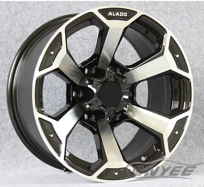 картинка Новые диски Alado модель 2 R16 6X114,3 ET20 J8 черный глянец + серебро магазин  StreetTuning 