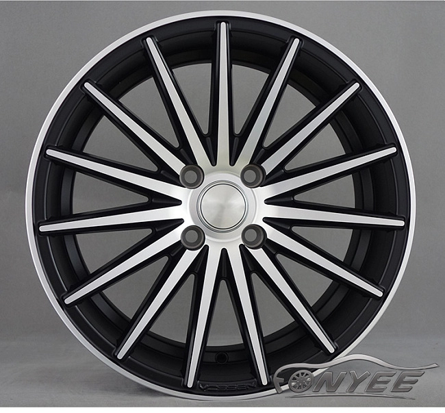 картинка Новые диски Vossen VFS2 Replica R16 4X100 ET35 J7 черный мат + серебро магазин  StreetTuning 