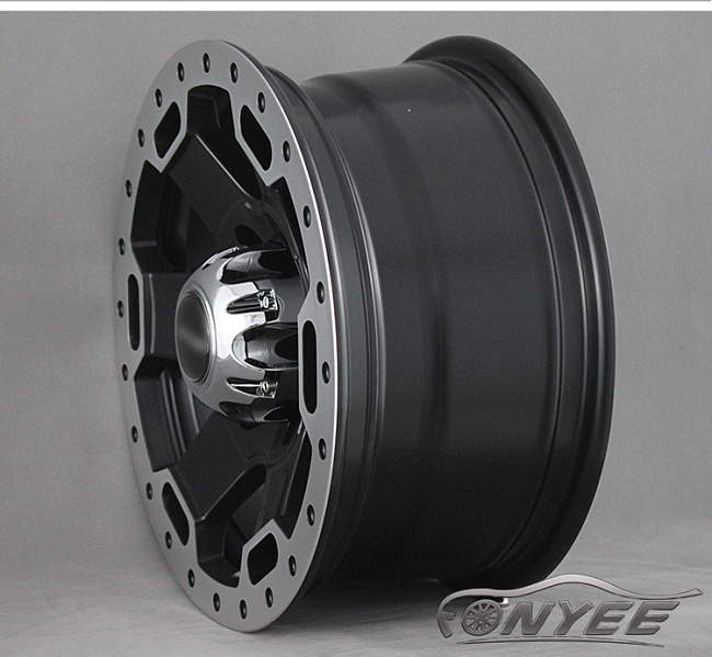 картинка Новые диски Powcan модель 7 R15 J7 ET-15 6x139,7 черный мат + серебро магазин  StreetTuning 