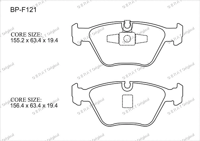 картинка Передние тормозные колодки Gerat BP-F121 (BMW Series 3, Series 5, Series X3) магазин  StreetTuning 