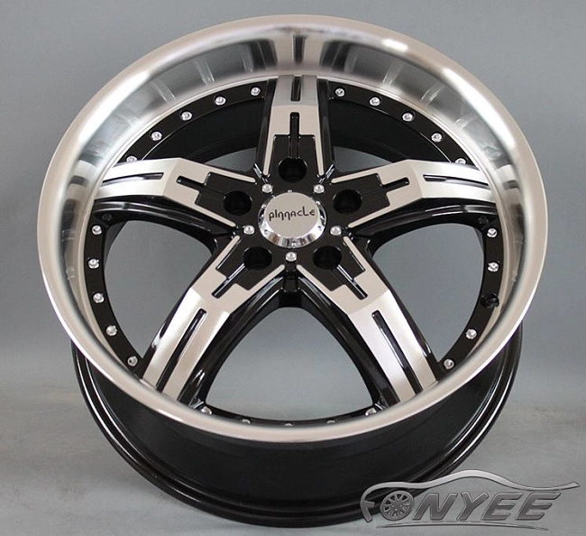 картинка Новые диски Pinnacle Poison R20 5х114,3 ET20 J8,5 черный глянец + полированная полка магазин  StreetTuning 