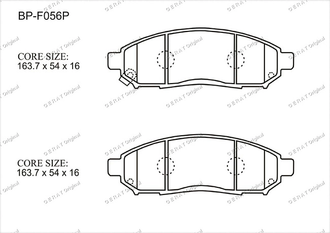 картинка Передние тормозные колодки Gerat BP-F056P (Nissan Frontier, Navara, Pathfinder, Serena, X-Terra/ 
Suzuki Landy) магазин  StreetTuning 