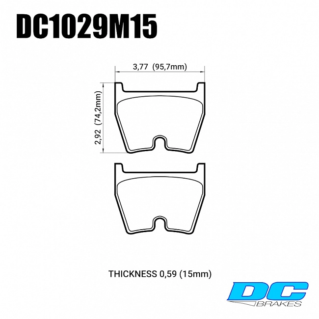 картинка Колодки тормозные DC1029M15 DC brakes Race Track, AUDI RS4, RS6, Brembo G (комплект 8 шт) / JBT FB8P магазин  StreetTuning 