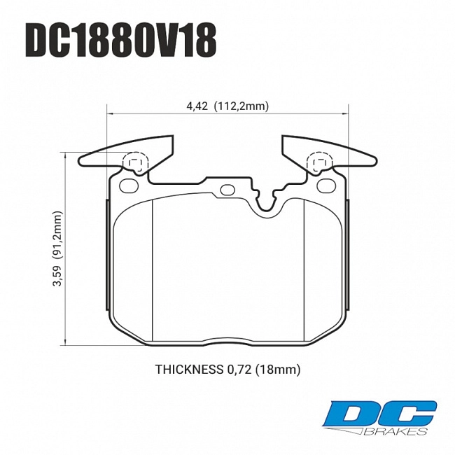 картинка Колодки тормозные DC1880V18 DC brakes Street STR.S, перед BMW M4 F82, F32; M3 F80 F30; F20 F22 F87 M магазин  StreetTuning 