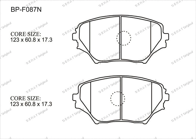 картинка Передние тормозные колодки Gerat BP-F087N (Toyota RAV 4) магазин  StreetTuning 