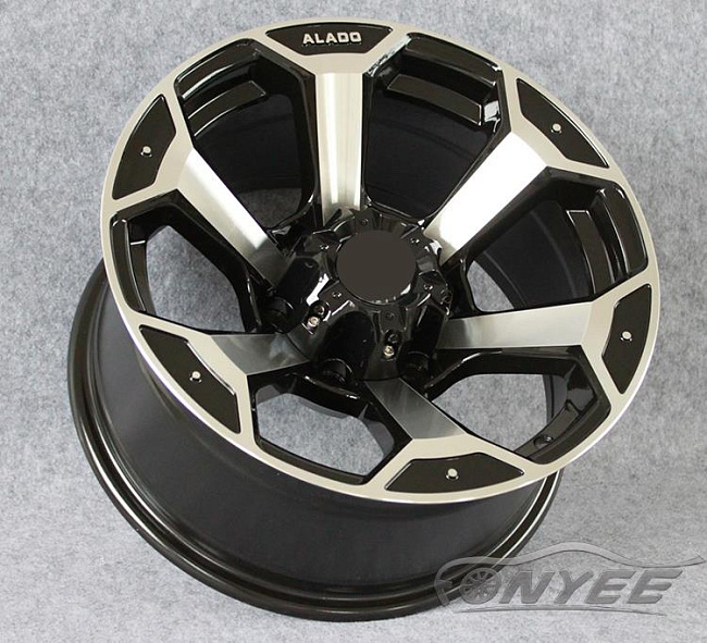 картинка Новые диски Alado модель 2 R16 6X114,3 ET20 J8 черный глянец + серебро магазин  StreetTuning 