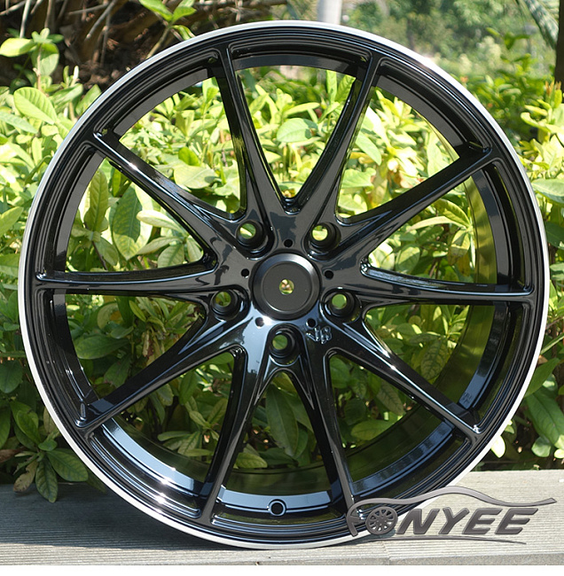 картинка Новые диски Rays G25 R17 5X114,3 ET40 J7 черные глянцевые + серебристая окантовка магазин  StreetTuning 