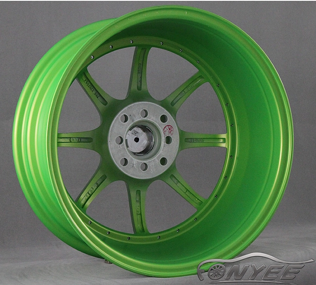 картинка Новые диски RAYS CE28SL R17 4X114,3/4X100 ET38 J7,5 зеленый + полированная полка магазин  StreetTuning 