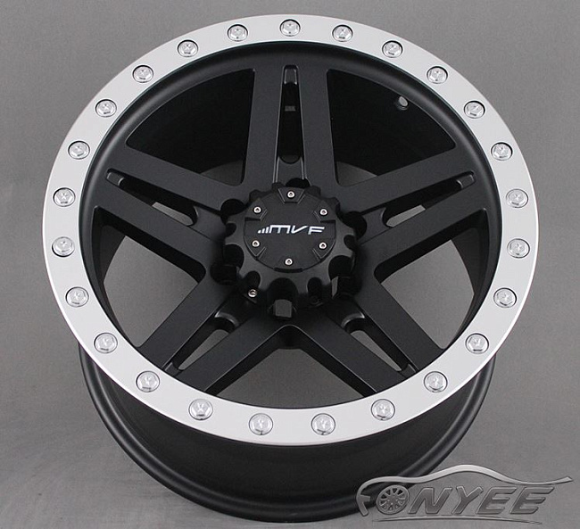 картинка Новые диски MVF-957 R17 6X139,7 ET-15 J8,5 черный мат + серебро болтики магазин  StreetTuning 