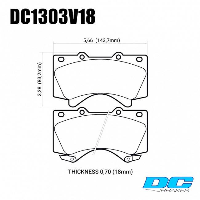 картинка Колодки тормозные DC1303V18 DC brakes Street HD, передние LEXUS LX570, LX450D, TOYOTA LC200 Tundra магазин  StreetTuning 