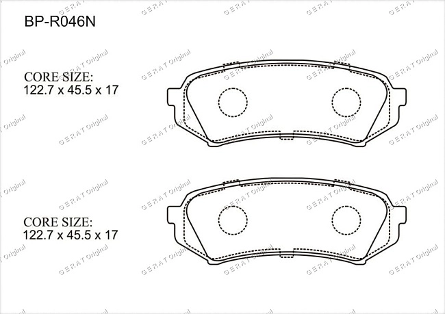 картинка Задние тормозные колодки Gerat BP-R046N (Lexus LX470/ 
Toyota Land Cruiser) магазин  StreetTuning 