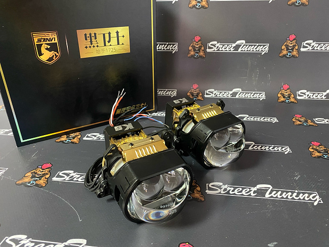 картинка Светодиодные линзы Sanvi K8 ДВОЙНОЙ LASER - 3 дюйма магазин  StreetTuning 