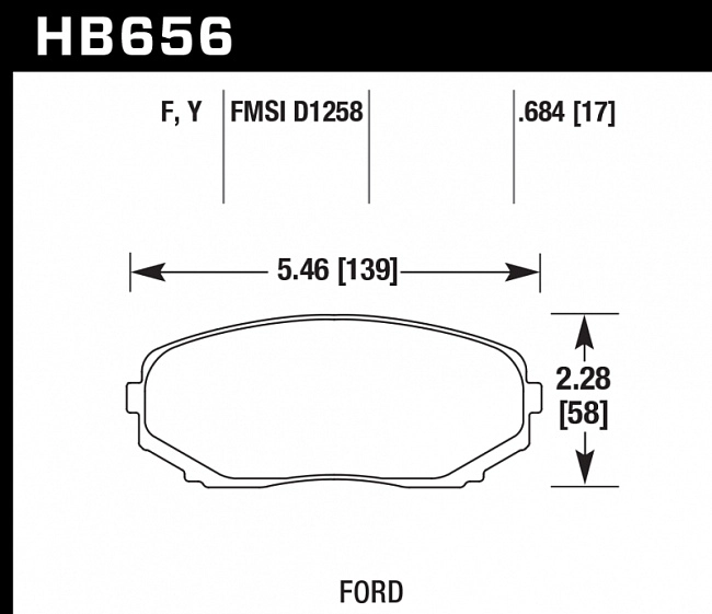картинка Колодки тормозные HB656F.684 HAWK HPS MAZDA CX-7, CX-9 передние магазин  StreetTuning 