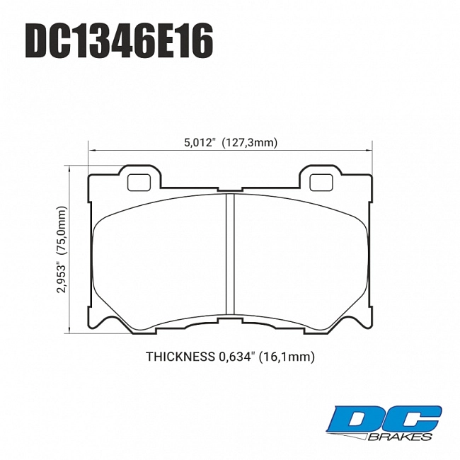 картинка Колодки тормозные DC1346E16 DC Brakes RT.2 передние INFINITI FX50/FX37/G37/ Nissan 370Z магазин  StreetTuning 