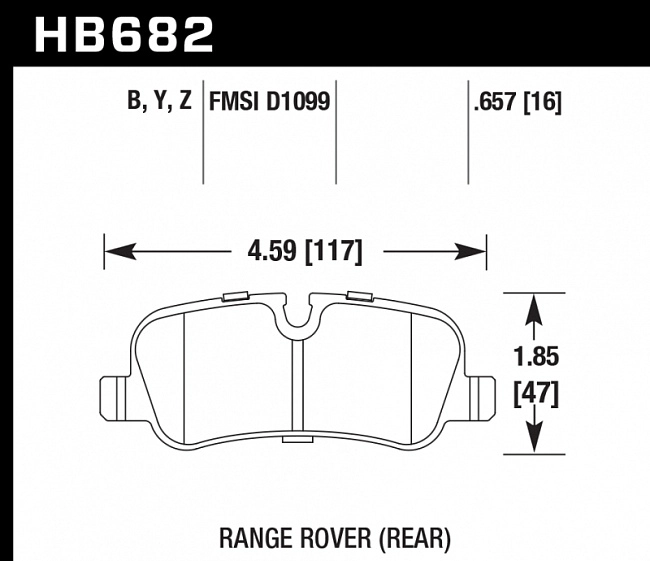 картинка Колодки тормозные HB682Z.657 HAWK Perf. Ceramic задние Land Rover Discovery/Range Rover/Sport магазин  StreetTuning 