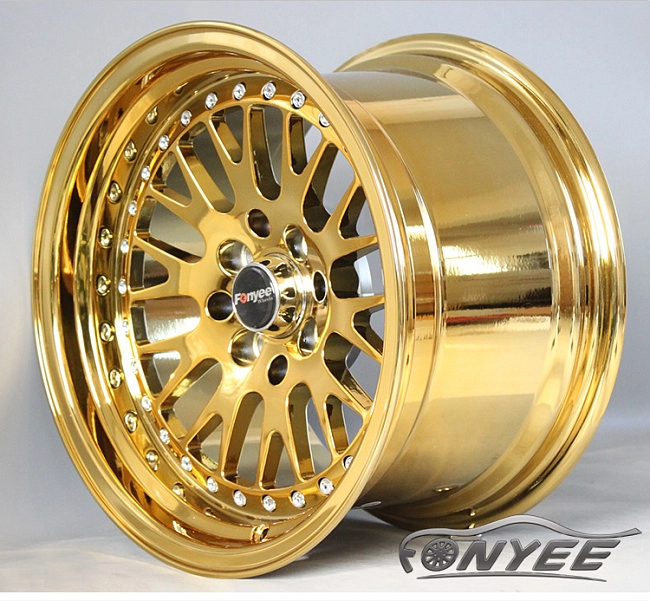 картинка Новые диски ESM 007 R15 4x100-4x114,3 ET20 J8 хром золото магазин  StreetTuning 