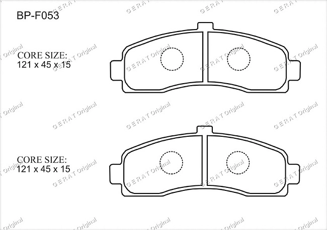 картинка Передние тормозные колодки Gerat BP-F053 (Nissan March, Micra) магазин  StreetTuning 