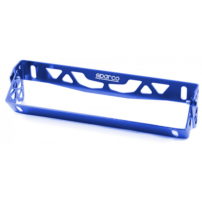 картинка Крепеж номерной рамки под углом Sparco Style, цвет синий магазин  StreetTuning 