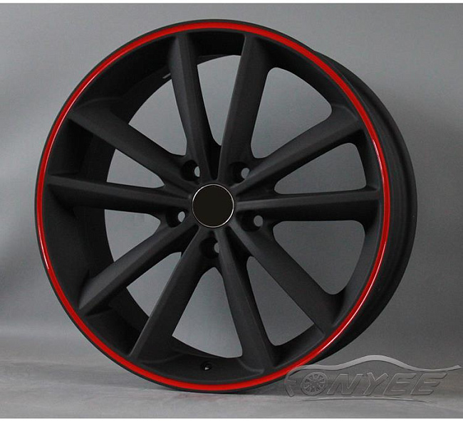 картинка Новые диски Fonyee-088 R18 5X114,3 ET42 J7,5 черный мат + красный магазин  StreetTuning 