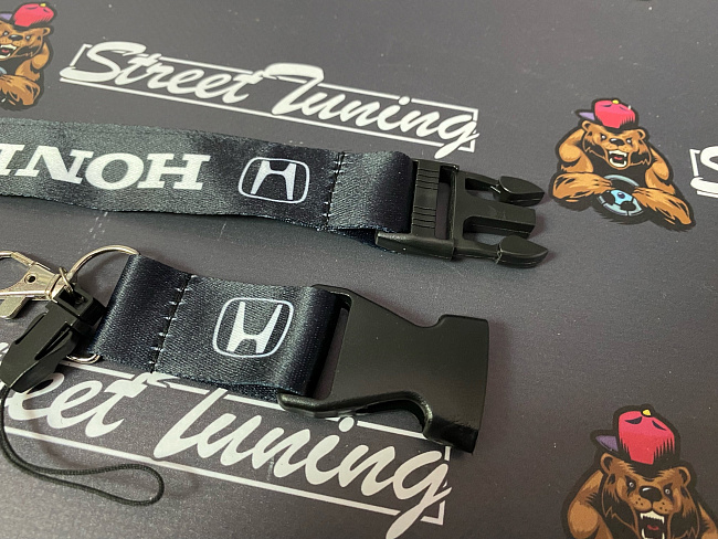 картинка Шнурок для ключей Honda "тканевый", черный магазин  StreetTuning 